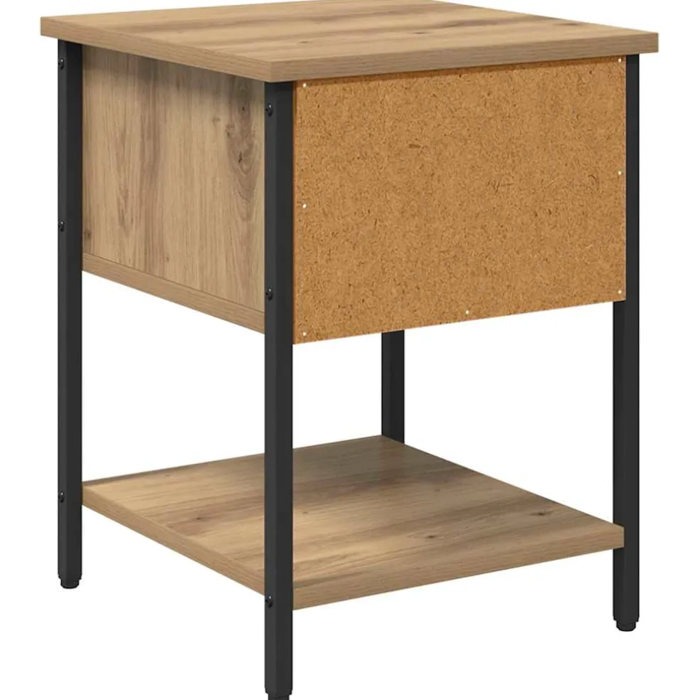 vidaXL Nachtkastje Artisan Eiken 34 x 35,5 x 45 cm Bewerkt hout