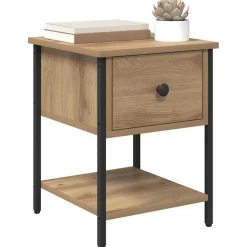 vidaXL Nachtkastje Artisan Eiken 34 x 35,5 x 45 cm Bewerkt hout