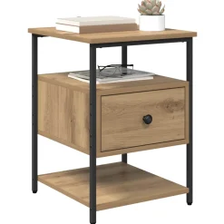 vidaXL Nachtkastje Artisan Eiken 40 x 42 x 56 cm Bewerkt hout