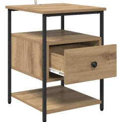vidaXL Nachtkastje Artisan Eiken 40 x 42 x 56 cm Bewerkt hout