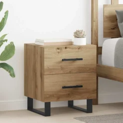 vidaXL Nachtkastje Artisan Eiken 40 x 35 x 47,5 cm Bewerkt hout
