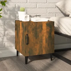 vidaXL Nachtkastje bewerkt hout gerookt eikenkleurig