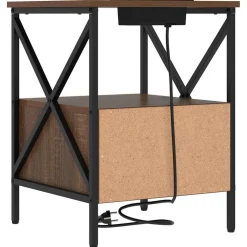 vidaXL Nachtkastje Bruin Eiken 41,5 x 40,5 x 55 cm Bewerkt hout