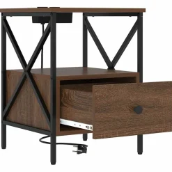 vidaXL Nachtkastje Bruin Eiken 41,5 x 40,5 x 55 cm Bewerkt hout
