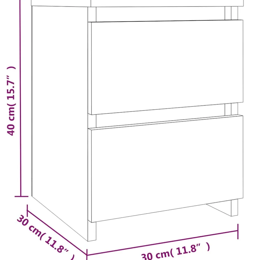 vidaXL Nachtkastje Gerookt Eiken 30x30x40 cm Engineered Wood