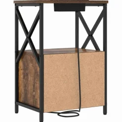 vidaXL Nachtkastje Gerookt eiken 40 x 31 x 60 cm Bewerkt hout