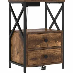 vidaXL Nachtkastje Gerookt eiken 40 x 31 x 60 cm Bewerkt hout