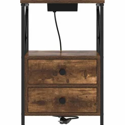 vidaXL Nachtkastje Gerookt eiken 40 x 31 x 60 cm Bewerkt hout
