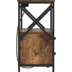 vidaXL Nachtkastje Gerookt eiken 40 x 31 x 60 cm Bewerkt hout