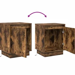 vidaXL Nachtkastje Gerookt eiken 39 x 34,5 x 50 cm Bewerkt hout