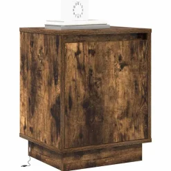 vidaXL Nachtkastje Gerookt eiken 39 x 34,5 x 50 cm Bewerkt hout
