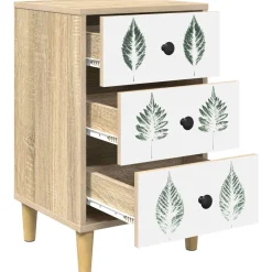 vidaXL Nachtkastje HANAU Sonoma Eiken 36 x 33 x 60 cm Bewerkt hout