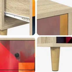 vidaXL Nachtkastje HEESCH Sonoma Eiken 36 x 33 x 60 cm Bewerkt hout