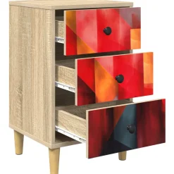 vidaXL Nachtkastje HEESCH Sonoma Eiken 36 x 33 x 60 cm Bewerkt hout