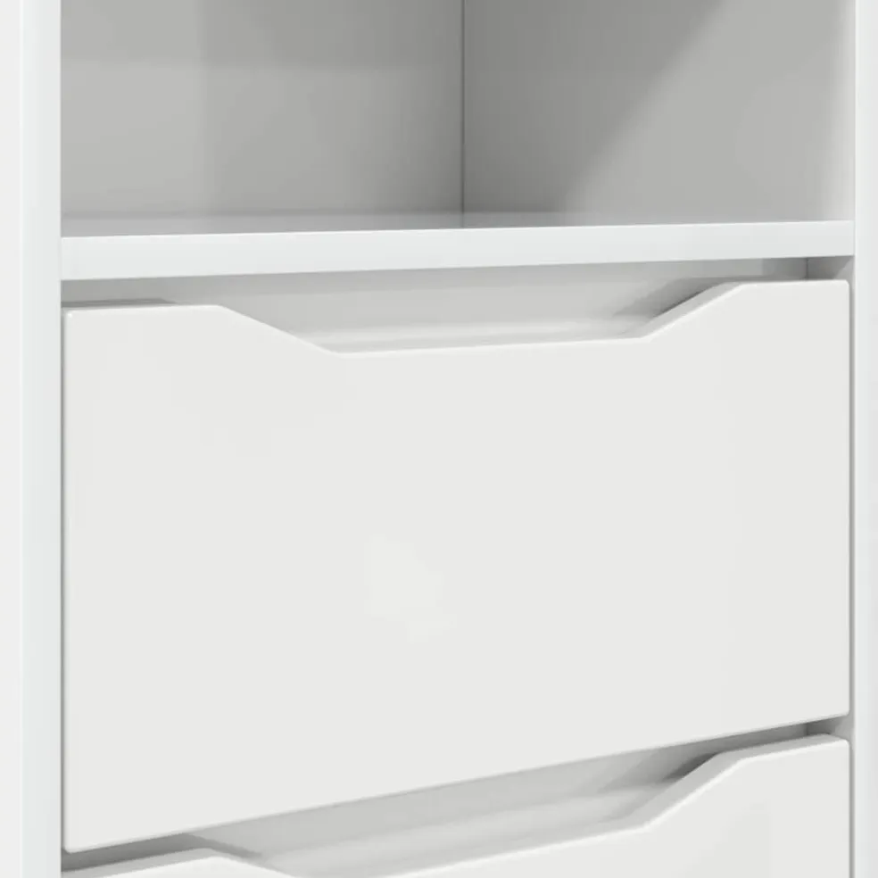 vidaXL Nachtkastje Hoogglans Wit 40 x 30 x 67 cm Bewerkt hout