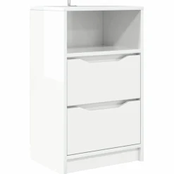 vidaXL Nachtkastje Hoogglans Wit 40 x 30 x 67 cm Bewerkt hout