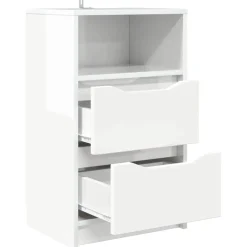 vidaXL Nachtkastje Hoogglans Wit 40 x 30 x 67 cm Bewerkt hout