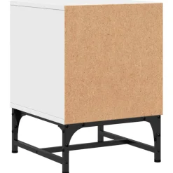 vidaXL Nachtkastje met glazen deur 35x37x50 cm wit
