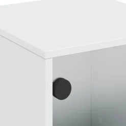 vidaXL Nachtkastje met glazen deur 35x37x50 cm wit