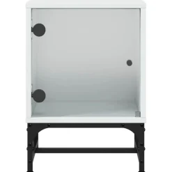 vidaXL Nachtkastje met glazen deur 35x37x50 cm wit