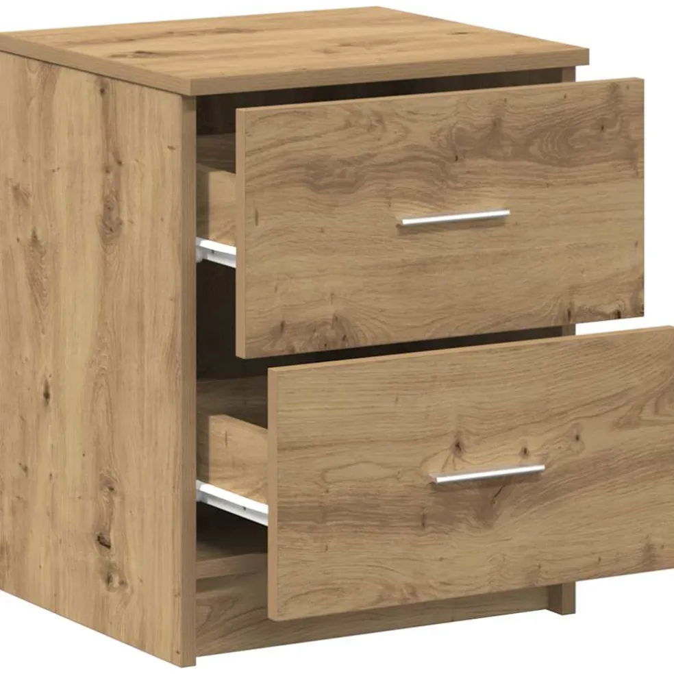 vidaXL Nachtkastje met 3 lades 39x35x65 cm zwart