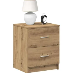 vidaXL Nachtkastje met 3 lades 39x35x65 cm zwart