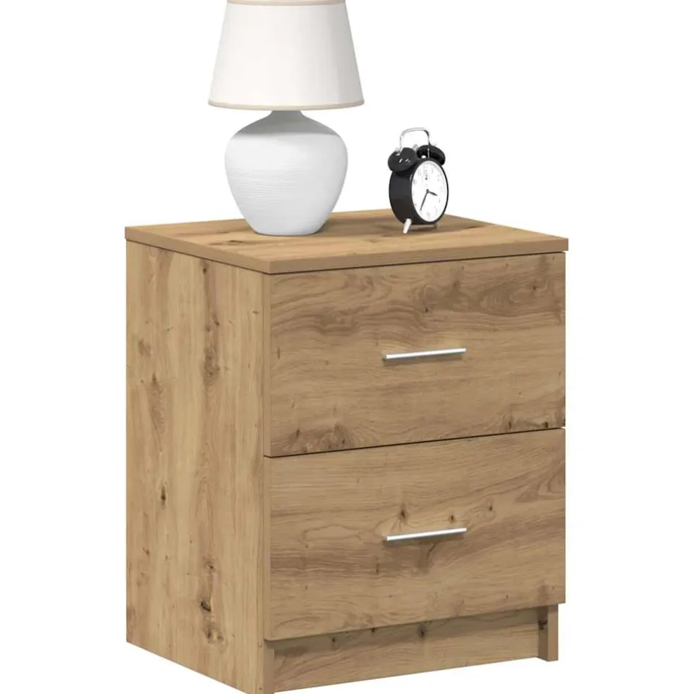 vidaXL Nachtkastje met 3 lades 39x35x65 cm zwart
