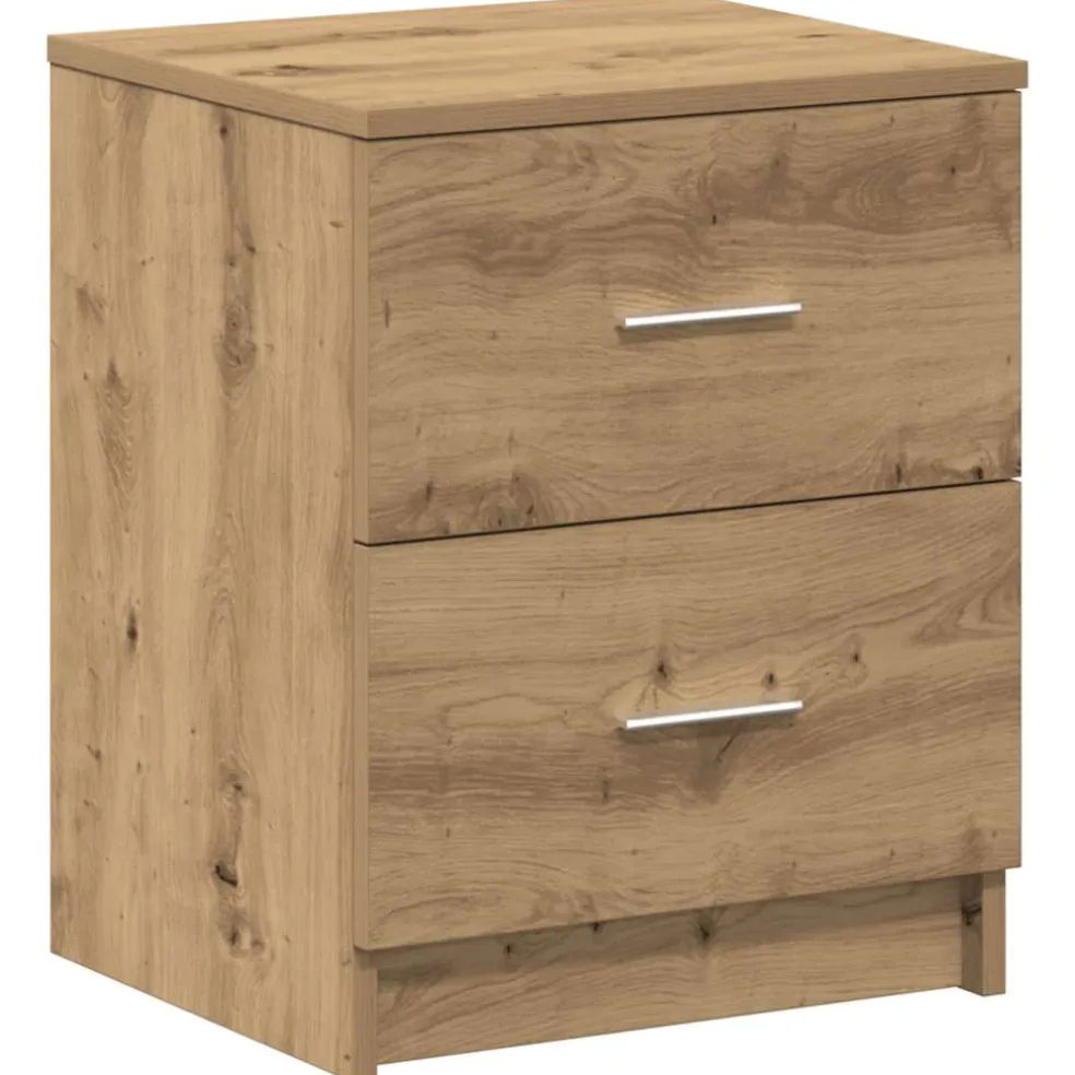 vidaXL Nachtkastje met 3 lades 39x35x65 cm zwart