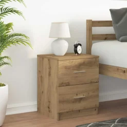 vidaXL Nachtkastje met 3 lades 39x35x65 cm zwart