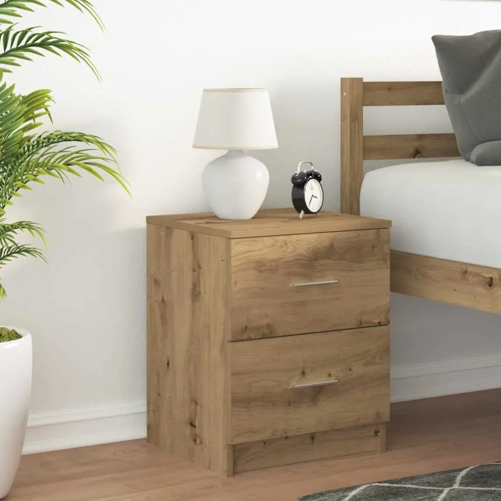vidaXL Nachtkastje met 3 lades 39x35x65 cm zwart