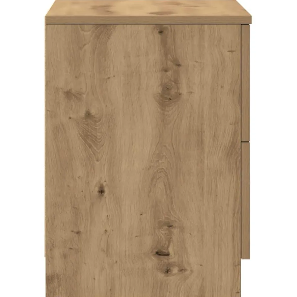 vidaXL Nachtkastje met 3 lades 39x35x65 cm zwart