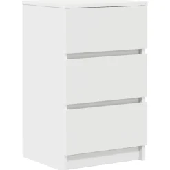 vidaXL Nachtkastje met 3 lades 39x35x65 cm wit