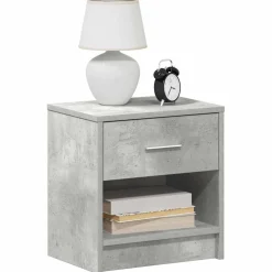 vidaXL Nachtkastje met lade 39x28x41 cm betongrijs
