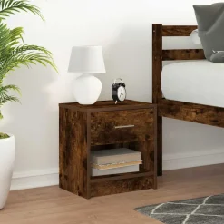 vidaXL Nachtkastje met lade 39x28x41 cm gerookt eikenkleurig