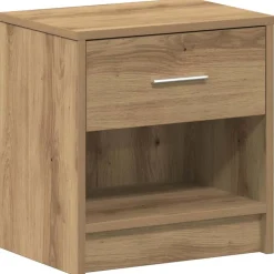 vidaXL Nachtkastje met lade 39x28x41 cm artisanaal eikenkleurig