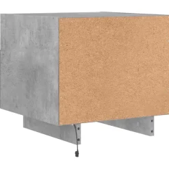 vidaXL Nachtkastje met LED-verlichting 40x39x37 cm betongrijs