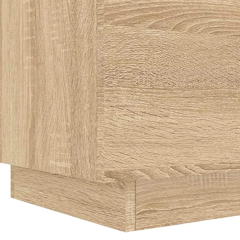 vidaXL Nachtkastje met LED-verlichting bewerkt hout sonoma eikenkleur