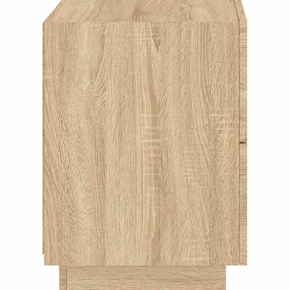 vidaXL Nachtkastje met LED-verlichting bewerkt hout sonoma eikenkleur