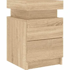 vidaXL Nachtkastje met LED-verlichting 35x39x55 cm sonoma eikenkleurig