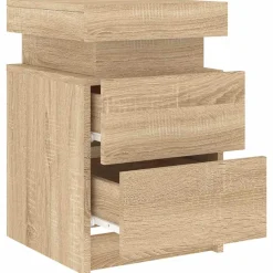 vidaXL Nachtkastje met LED-verlichting 35x39x55 cm sonoma eikenkleurig