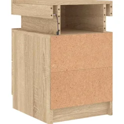 vidaXL Nachtkastje met LED-verlichting 35x39x55 cm sonoma eikenkleurig
