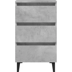 vidaXL Nachtkastje met metalen poten 40x35x69 cm betongrijs