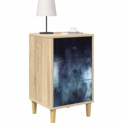 vidaXL Nachtkastje RAALTE Sonoma Eiken 36 x 33 x 60 cm Bewerkt hout