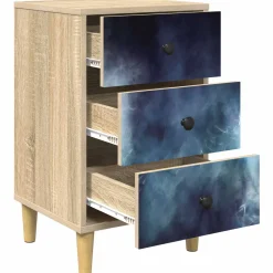 vidaXL Nachtkastje RAALTE Sonoma Eiken 36 x 33 x 60 cm Bewerkt hout