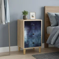 vidaXL Nachtkastje RAALTE Sonoma Eiken 36 x 33 x 60 cm Bewerkt hout
