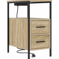 vidaXL Nachtkastje Sonoma Eiken 30 x 48 x 61 cm Bewerkt hout