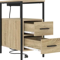 vidaXL Nachtkastje Sonoma Eiken 30 x 48 x 61 cm Bewerkt hout
