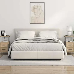 vidaXL Nachtkastje Sonoma Eiken 30 x 48 x 61 cm Bewerkt hout