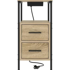 vidaXL Nachtkastje Sonoma Eiken 30 x 48 x 61 cm Bewerkt hout