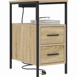 vidaXL Nachtkastje Sonoma Eiken 30 x 48 x 61 cm Bewerkt hout